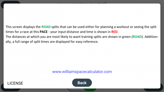 Williams Pace Calculator