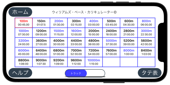 IOS Japanese Language Splits Track Table Screen